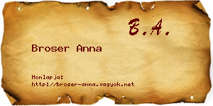 Broser Anna névjegykártya