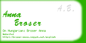 anna broser business card
